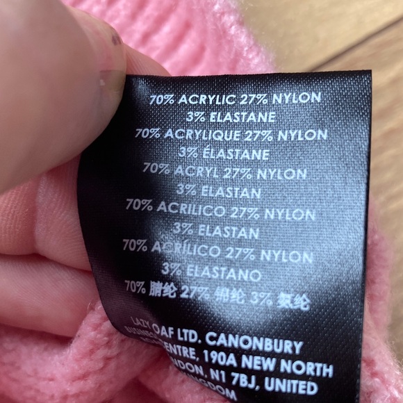 Lazy Oaf Pink Dog Print Mock Neck Sweater - Picture 11 of 12